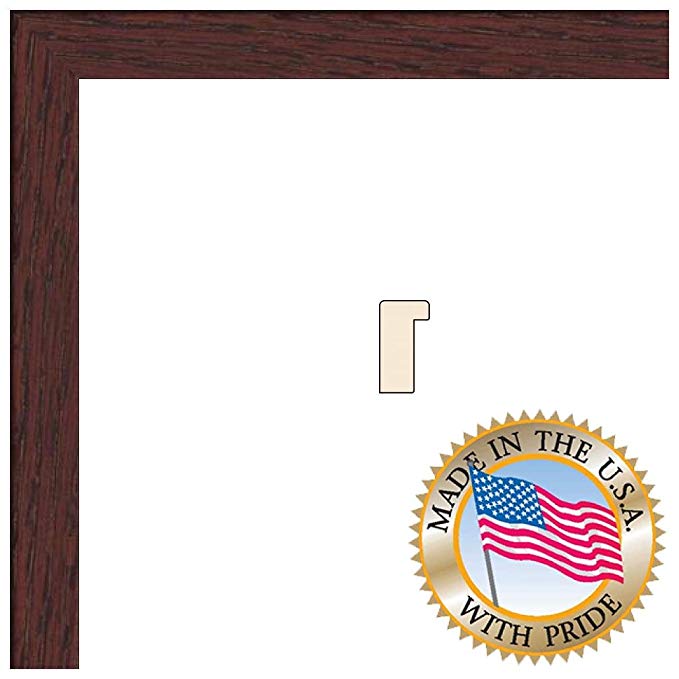 24x36 Cherry Stain on Red Oak Picture Frame - .625'' wide with .093 FF3 Plexi-Glass and Foam Backing