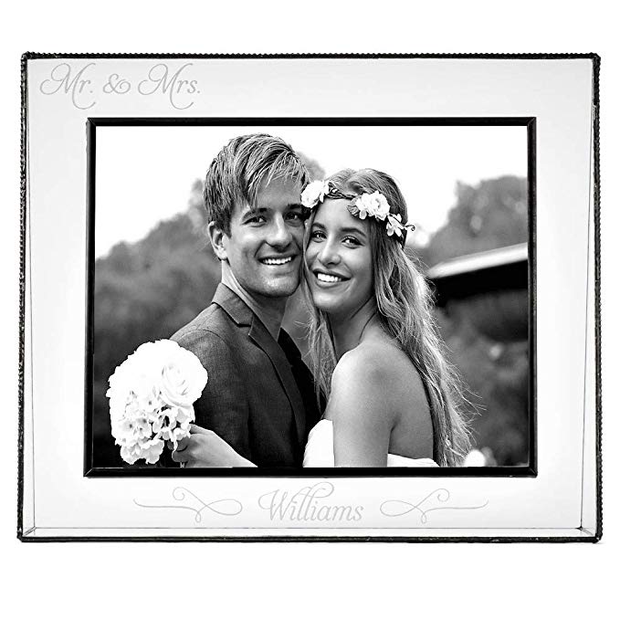 J Devlin Pic 319-81H EP503 Personalized Mr and Mrs Wedding Picture Frame Tabletop 8 x 10 Horizontal Photo Gift