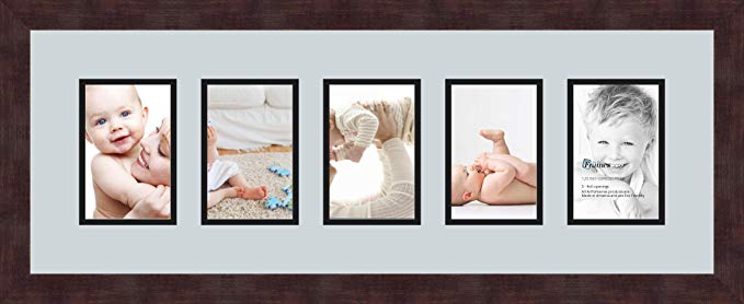 Art to Frames Double-Multimat-153-860/89-FRBW26061 Alphabet Photography Picture Frame with 5 - 4x6 Openings. and Espresso frame