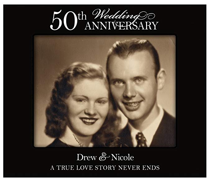 Personalized 50th Wedding Anniversary Photo Frame (A True Love Story) for Wall or Desktop (50th Wedding Anniversary)