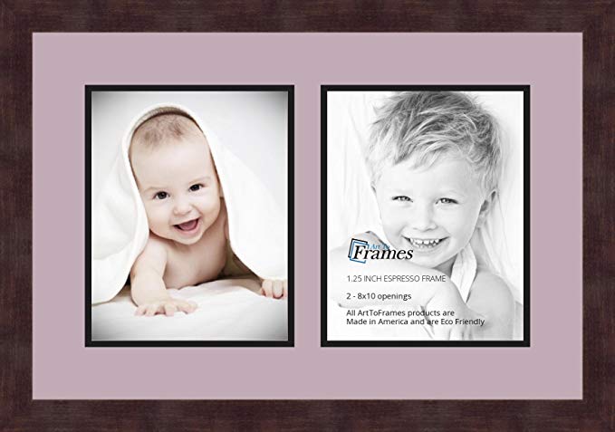 Art to Frames Double-Multimat-36-805/89-FRBW26061 Collage Frame Photo Mat Double Mat with 2-8x10 Openings and Espresso frame