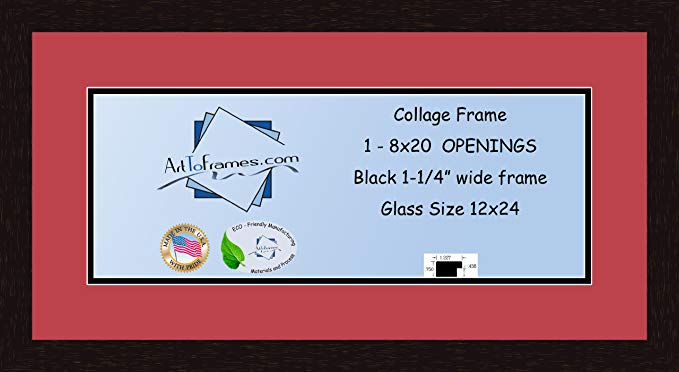 Art to Frames Double-Multimat-740-762/89-FRBW26061 Collage Frame Photo Mat Double Mat with 1-8x20 Openings and Espresso frame