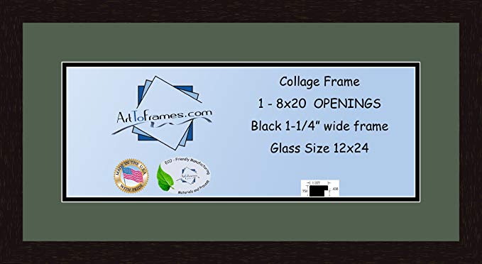 Art to Frames Double-Multimat-740-868/89-FRBW26061 Collage Frame Photo Mat Double Mat with 1-8x20 Openings and Espresso frame