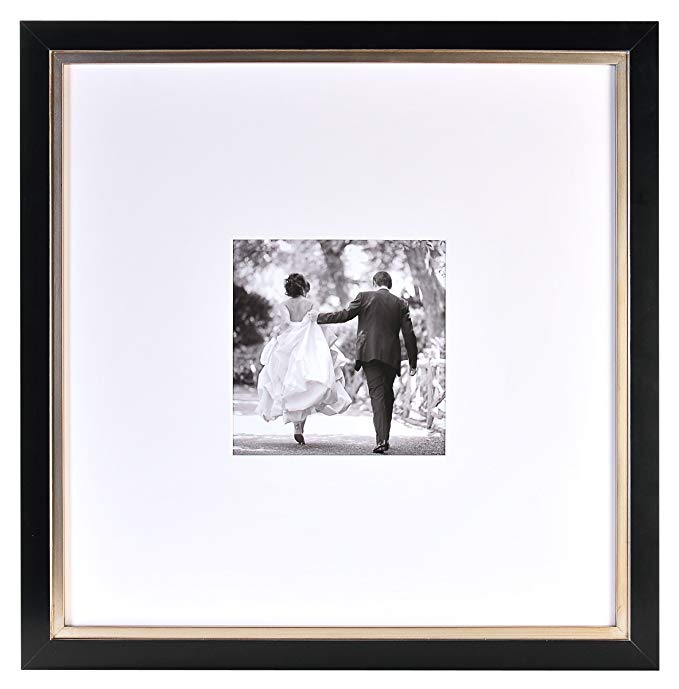 Nielsen Bainbridge Artcare By 20x20 Black and Champagne Archival Quality Frame With Single Warm White Mat For 8x8 Image #RW20TAYTT. Includes: UV Glazed Glass and Anti Aging Liner