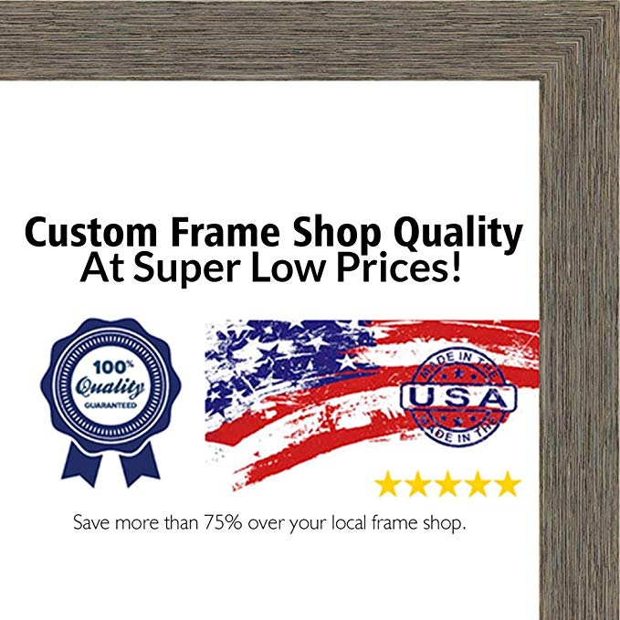 Poster Palooza 27x36 Rustic Color Wood Picture Frame - UV Acrylic, Foam Board Backing, Hanging Hardware Included!