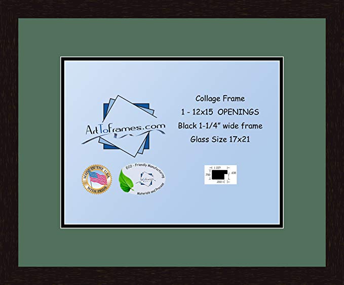 Art to Frames Double-Multimat-503-865/89-FRBW26061 Collage Frame Photo Mat Double Mat with 1 - 12x15.5 Openings and Espresso frame