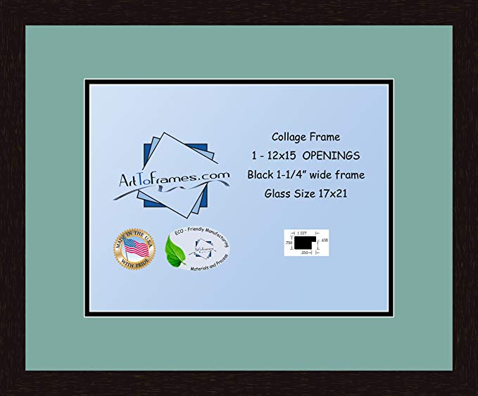 Art to Frames Double-Multimat-503-818/89-FRBW26061 Collage Frame Photo Mat Double Mat with 1-12x15.5 Openings and Espresso frame