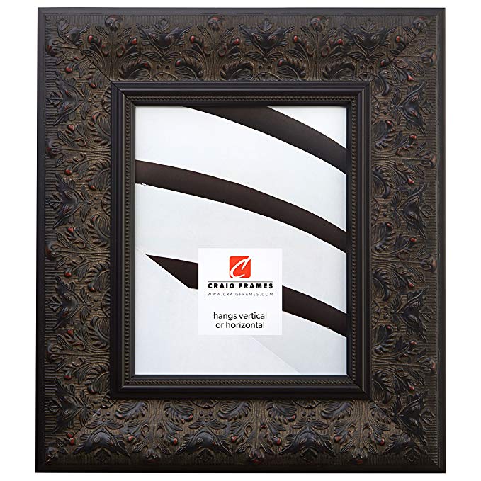 Craig Frames 9471 16 by 20-Inch Picture Frame, Ornate Finish, 3.5-Inch Wide, Aged Black and Red, Acrylic Facing, Foamcore Backing