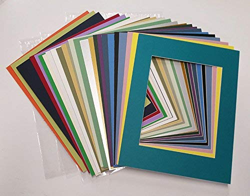 Poster Palooza Mixed Colors 13x19 White Picture Mats with White Core for 11x14 Pictures - Fits 13x19 Frame