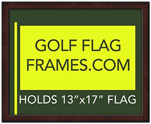 Golf Flag Frames 16x20 Mahogany, Moulding brn-002, Green Mat (holds 13x17 Masters Golf Flags; flag not incl)