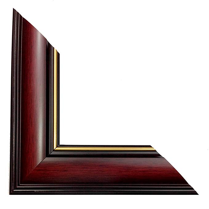 Studio Cherry Wood Grain Style with Pin Stripe Picture Frame. 2 1/8