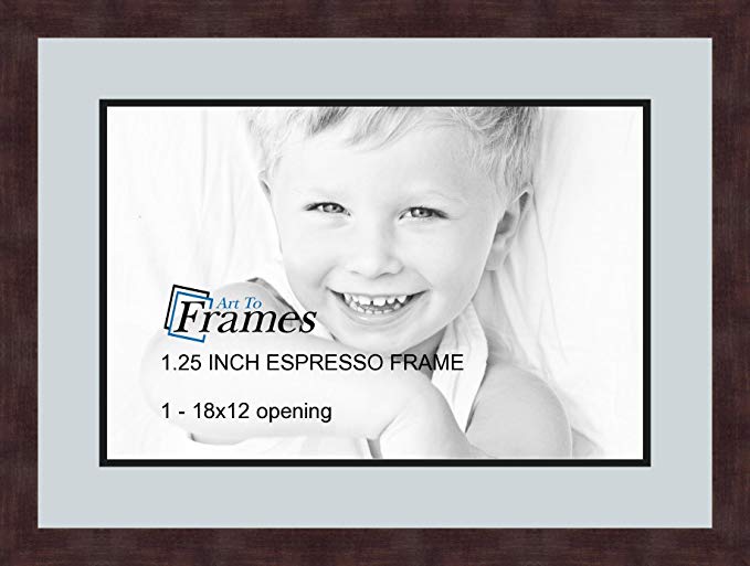 Art to Frames Double-Multimat-729-860/89-FRBW26061 Collage Frame Photo Mat Double Mat with 1-12x18 Openings and Espresso frame