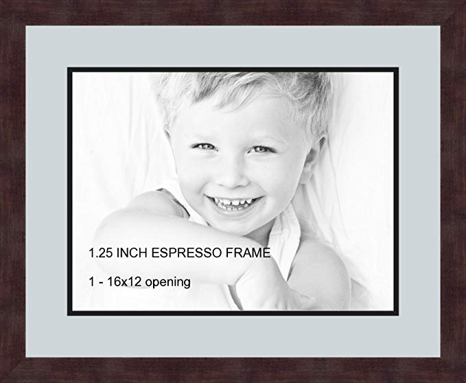 Art to Frames Double-Multimat-728-860/89-FRBW26061 Collage Frame Photo Mat Double Mat with 1-12x16 Openings and Espresso frame