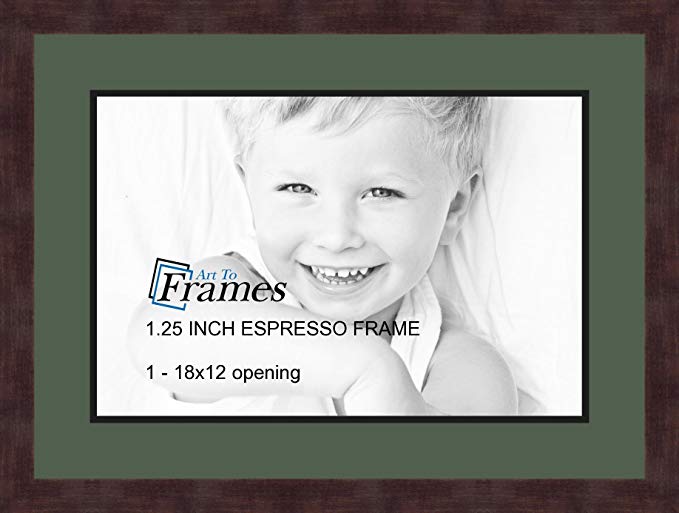 Art to Frames Double-Multimat-729-868/89-FRBW26061 Collage Frame Photo Mat Double Mat with 1-12x18 Openings and Espresso frame