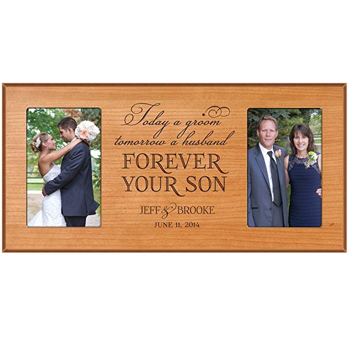 Personalized wedding gift picture frame for Bride and Groom, for parents, Mom and Dad thank-you 