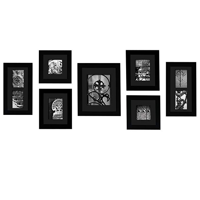 Gallery Perfect 7-Piece Hang Your Own Gallery Frame Set, Black