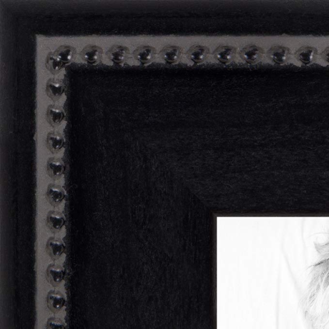 ArtToFrames 14x28 inch Matte Black Slope with Beaded Top Wood Picture Frame, 2WOMM469520-14x28