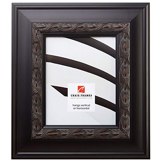 Craig Frames 9204 20 by 30-Inch Picture Frame, Ornate Finish, 3.5-Inch Wide, Black with Red Tones