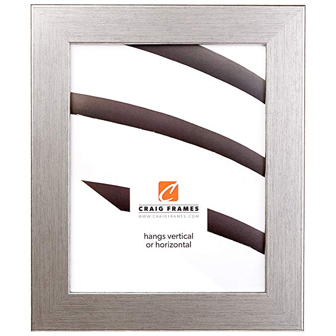 Craig Frames 59543 24 by 36-Inch Picture Frame, Smooth Wrap Finish, 1.5-Inch Wide, Tall Profile, Brushed Silver